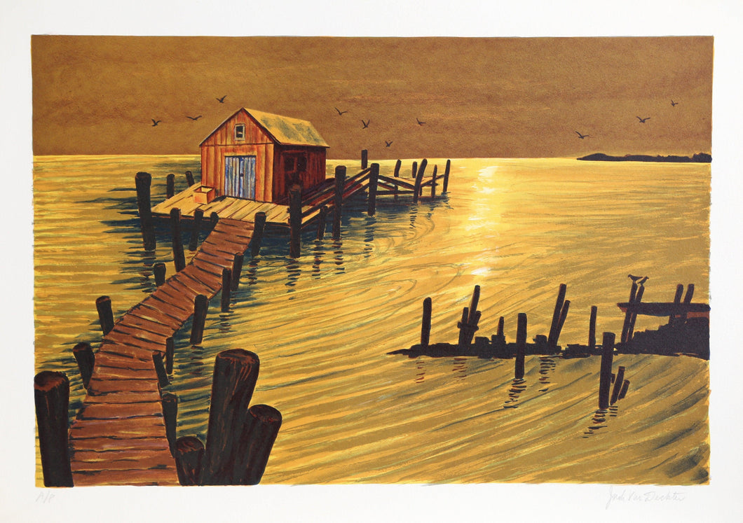 The Pier Lithograph | Jack van Deckter,{{product.type}}