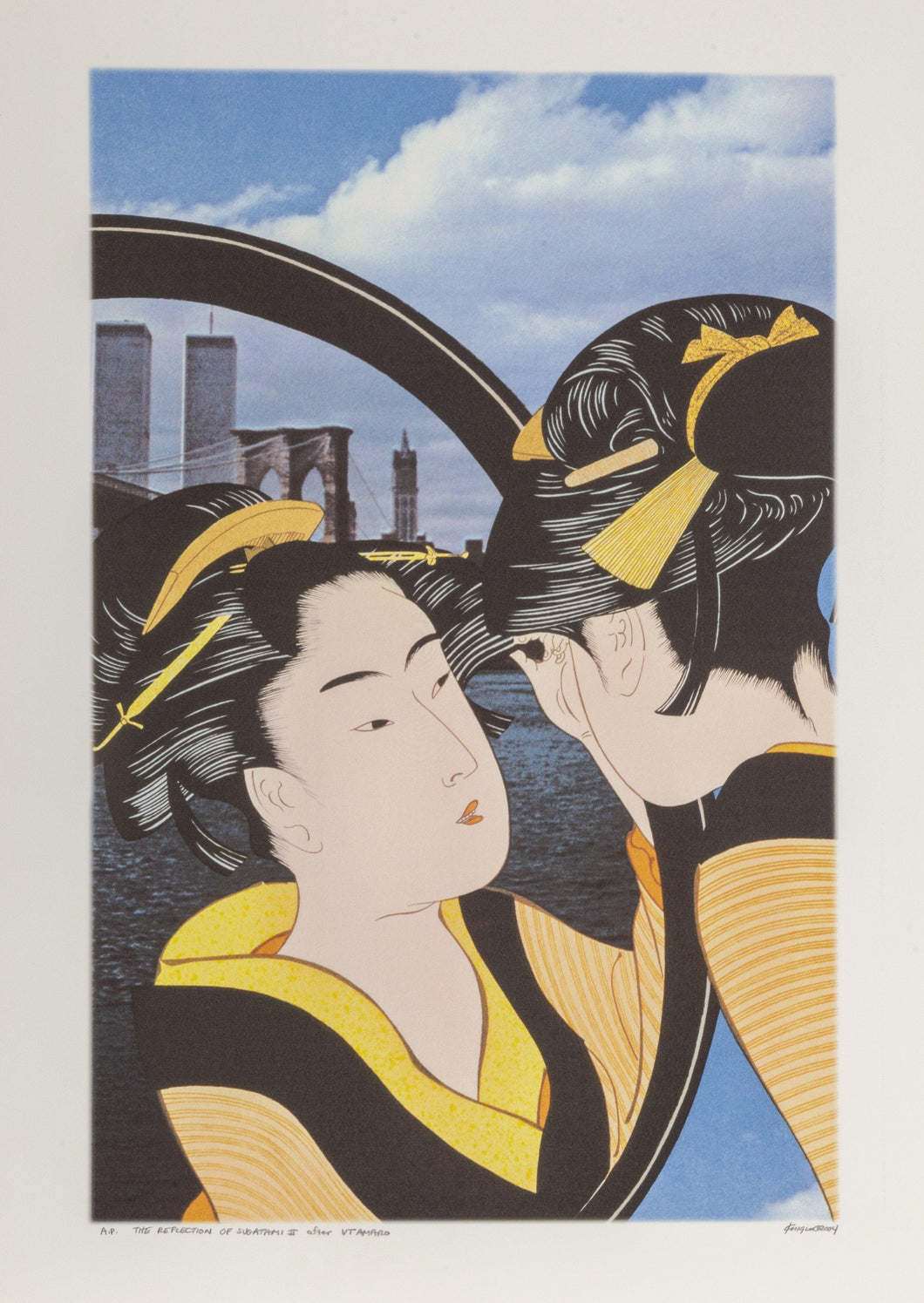 The Reflecton of Sugatami II, after Utamaro Digital | Michael Knigin,{{product.type}}