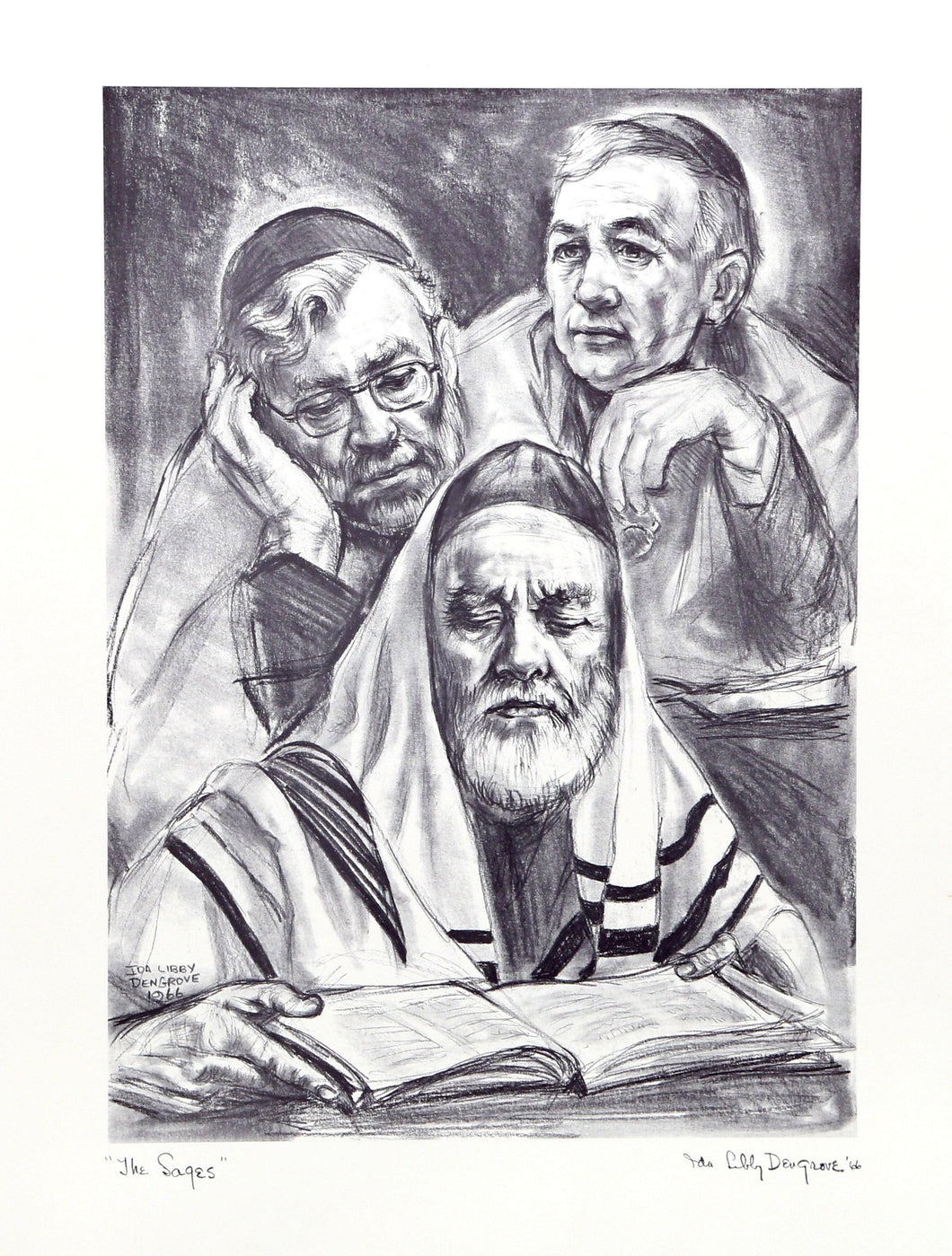 The Sages from Twelve Drawings of Jewish Life Poster | Ida Libby Dengrove,{{product.type}}