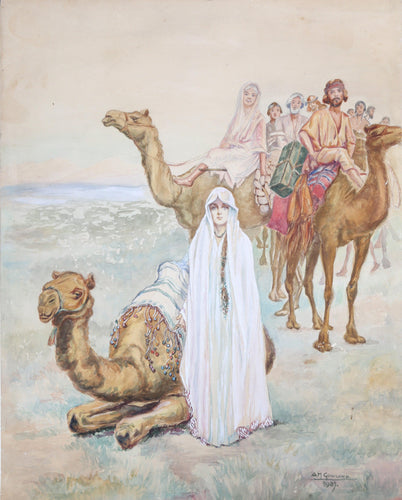 The Travelers Watercolor | A.M. Gowland,{{product.type}}