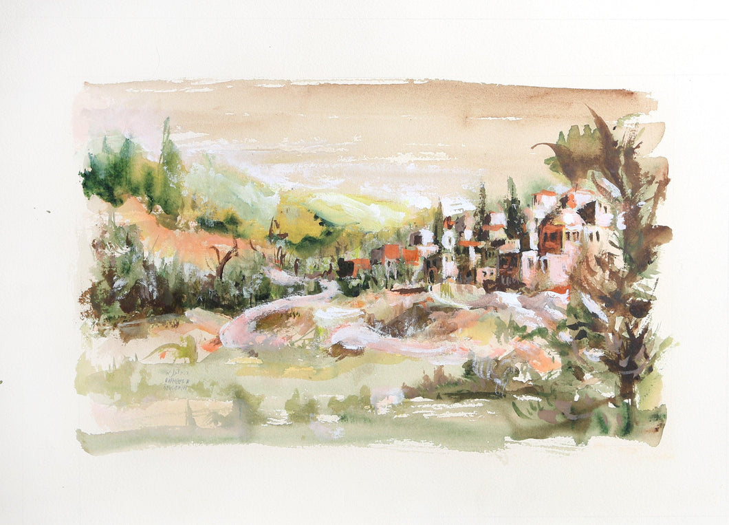 The Village Watercolor | Raphael Bouganim,{{product.type}}