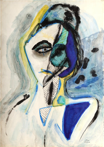 The Woman Unmasked Watercolor | Benjamin Benno,{{product.type}}