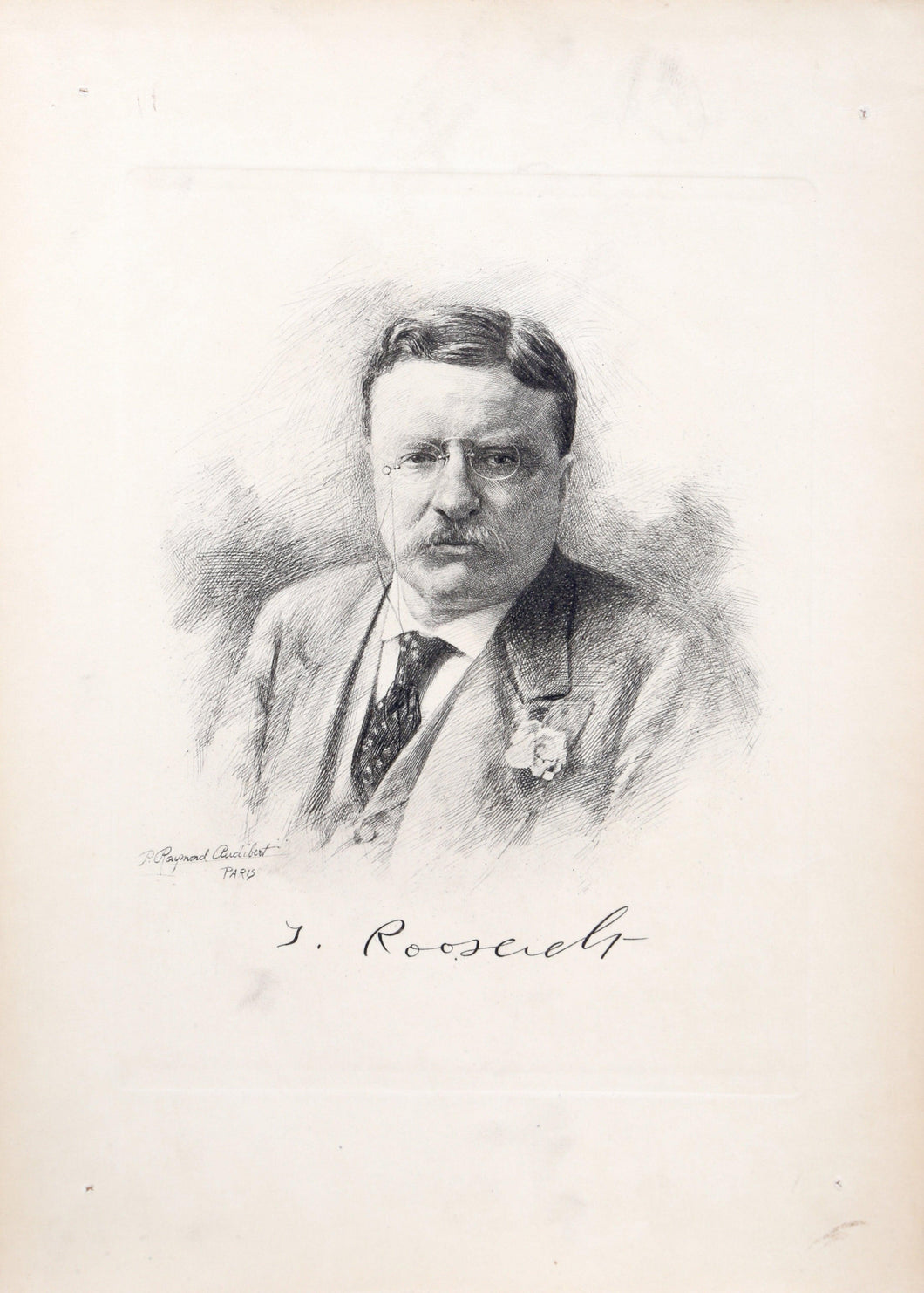 Theodore Roosevelt from The Presidents of the United States Etching | P. Raymond Audibert,{{product.type}}