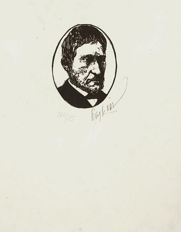 Thomas Eakins Woodcut | Leonard Baskin,{{product.type}}