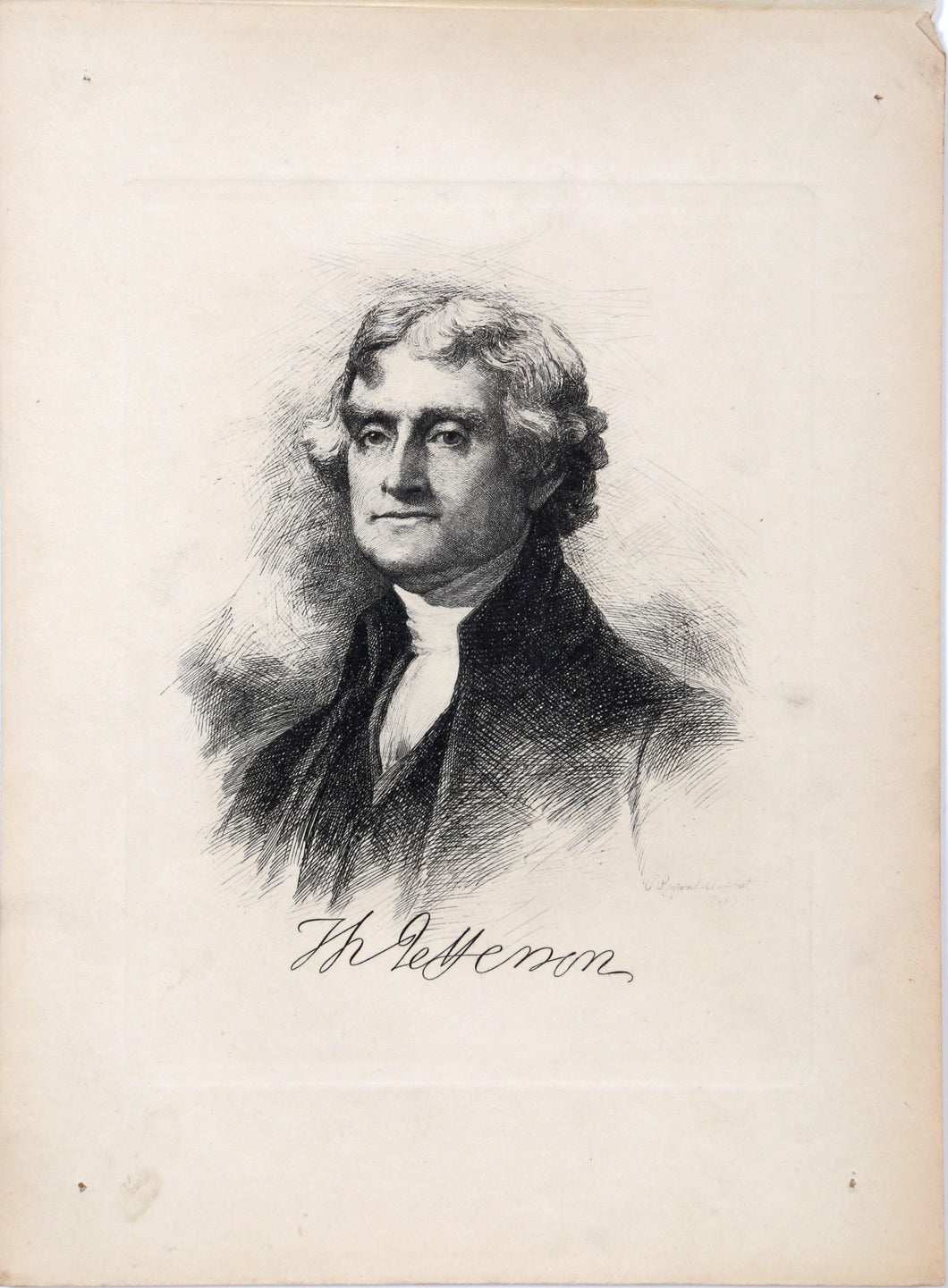 Thomas Jefferson from The Presidents of the United States Etching | P. Raymond Audibert,{{product.type}}