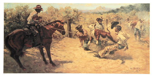Three Ain't Fair Enough (Roping Calf) Lithograph | Joe Beeler,{{product.type}}