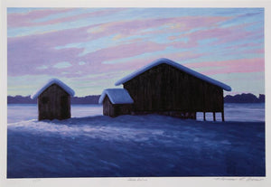 Three Barns Lithograph | Norman R. Brown,{{product.type}}