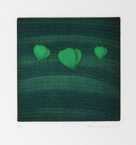 Three Butterflies, green Etching | Yozo Hamaguchi,{{product.type}}