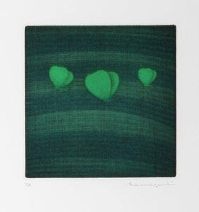 Three Butterflies, green Etching | Yozo Hamaguchi,{{product.type}}