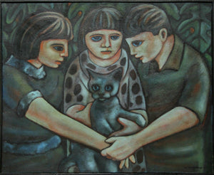 Three Children with Cat Oil | Wellington Virgolino de Sousa,{{product.type}}