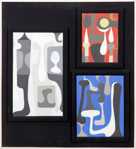 Three Cubist Interiors (Grey, Red, and Blue) Oil | Jean-Paul Philippe,{{product.type}}