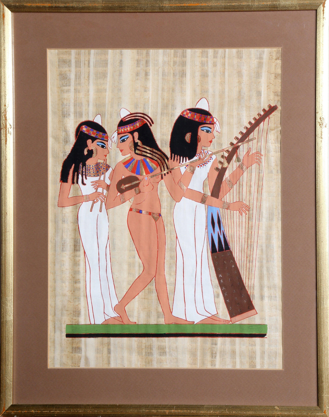Three Egyptian Goddesses Gouache | Unknown Artist,{{product.type}}