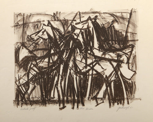 Three Horses Lithograph | Robert Goodnough,{{product.type}}