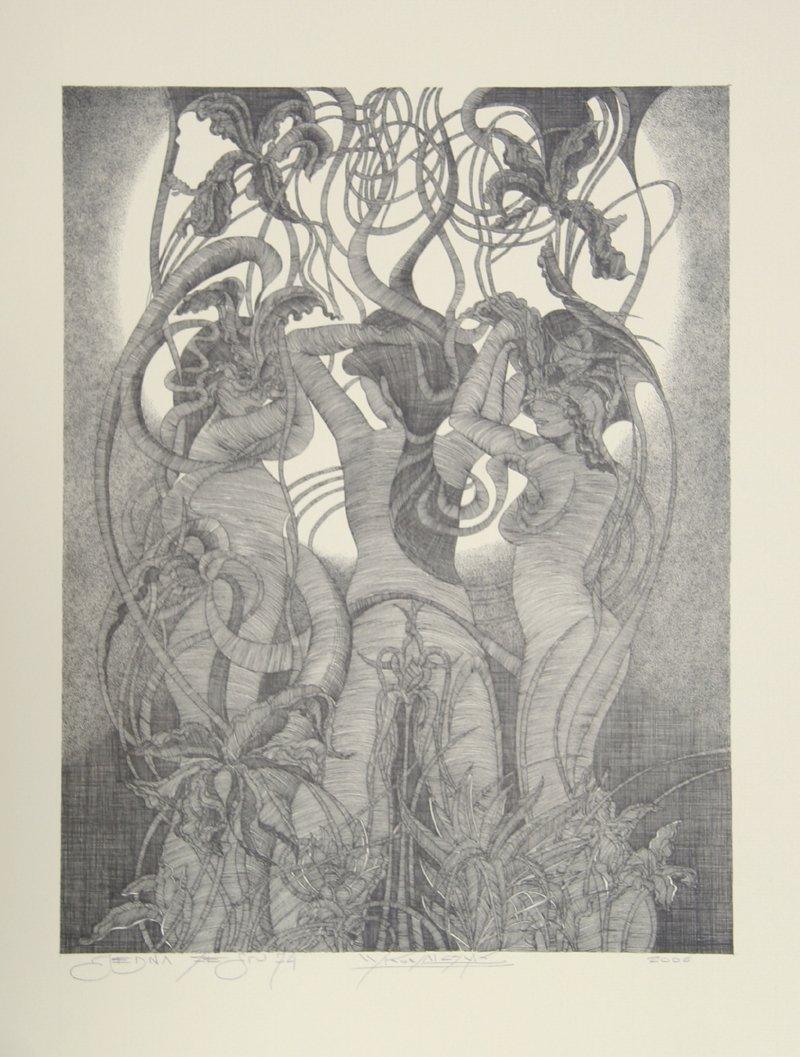 Three Nightshades Lithograph | Wojtek Kowalczyk,{{product.type}}