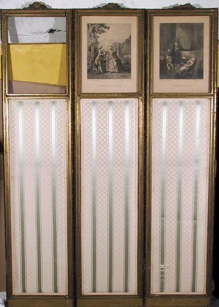 Three Panel Folding Screen Etching | Antiques,{{product.type}}