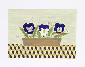 Three Pansies Lithograph | Mary Faulconer,{{product.type}}