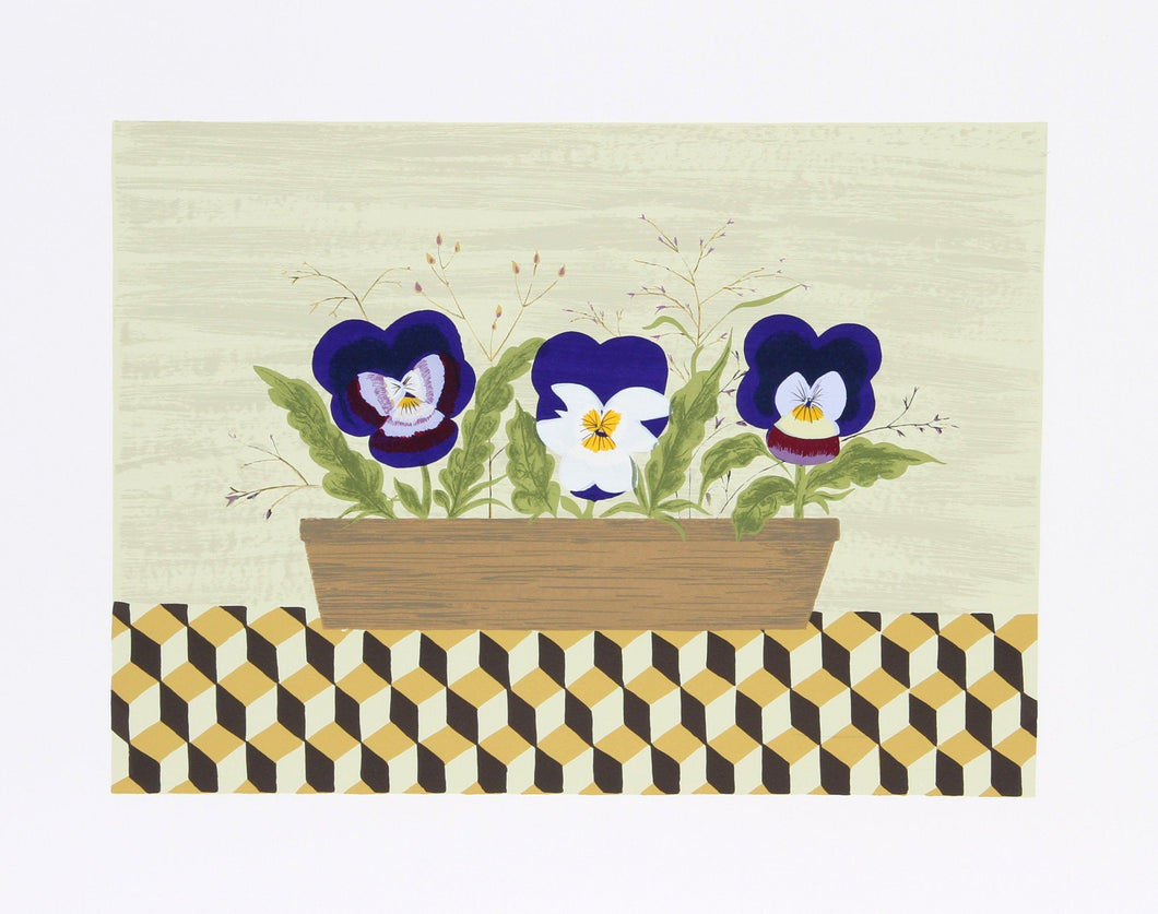 Three Pansies Lithograph | Mary Faulconer,{{product.type}}