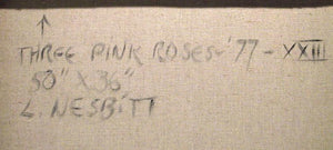 Three Pink Roses Oil | Lowell Blair Nesbitt,{{product.type}}