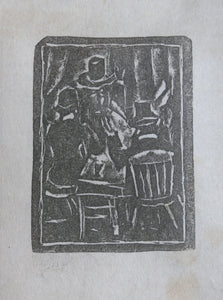 Three Seated Men Woodcut | Max Weber,{{product.type}}