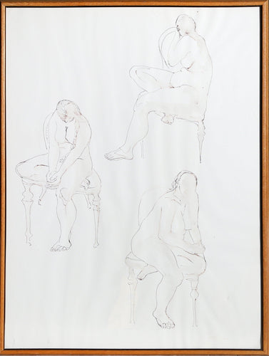 Three Seated Nudes Ink | Judith Brown,{{product.type}}