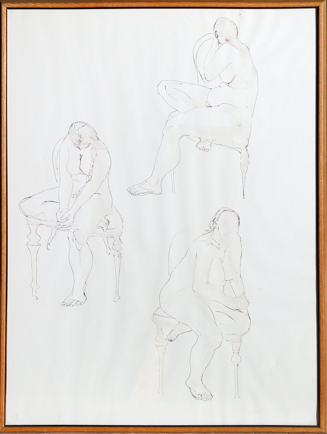 Three Seated Nudes Ink | Judith Brown,{{product.type}}