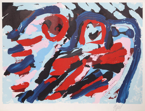 Three Smiling Faces Lithograph | Karel Appel,{{product.type}}