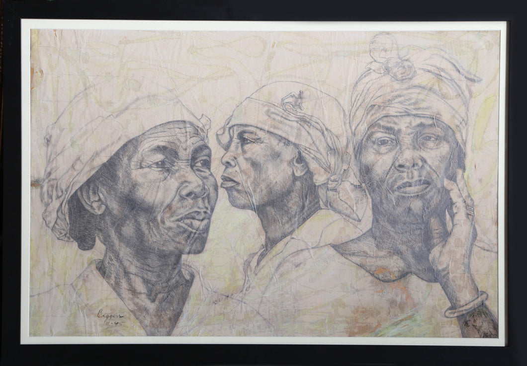 Three Women Pencil | Unknown Artist,{{product.type}}