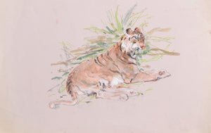 Tiger with Brush Watercolor | Marshall Goodman,{{product.type}}