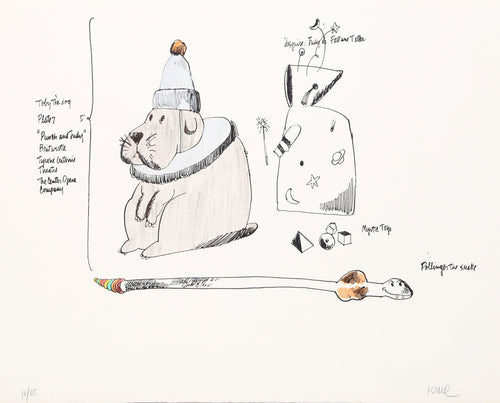 Toby the Dog, Judy as Fortune Teller from the Punch and Judy Portfolio Lithograph | Robert Israel,{{product.type}}