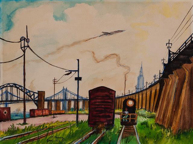 Train Yard Mixed Media | Charles H. Ramsey, Jr.,{{product.type}}