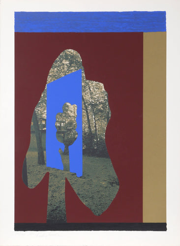 Tree in Tree (Burgundy and Gold) Screenprint | Menashe Kadishman,{{product.type}}