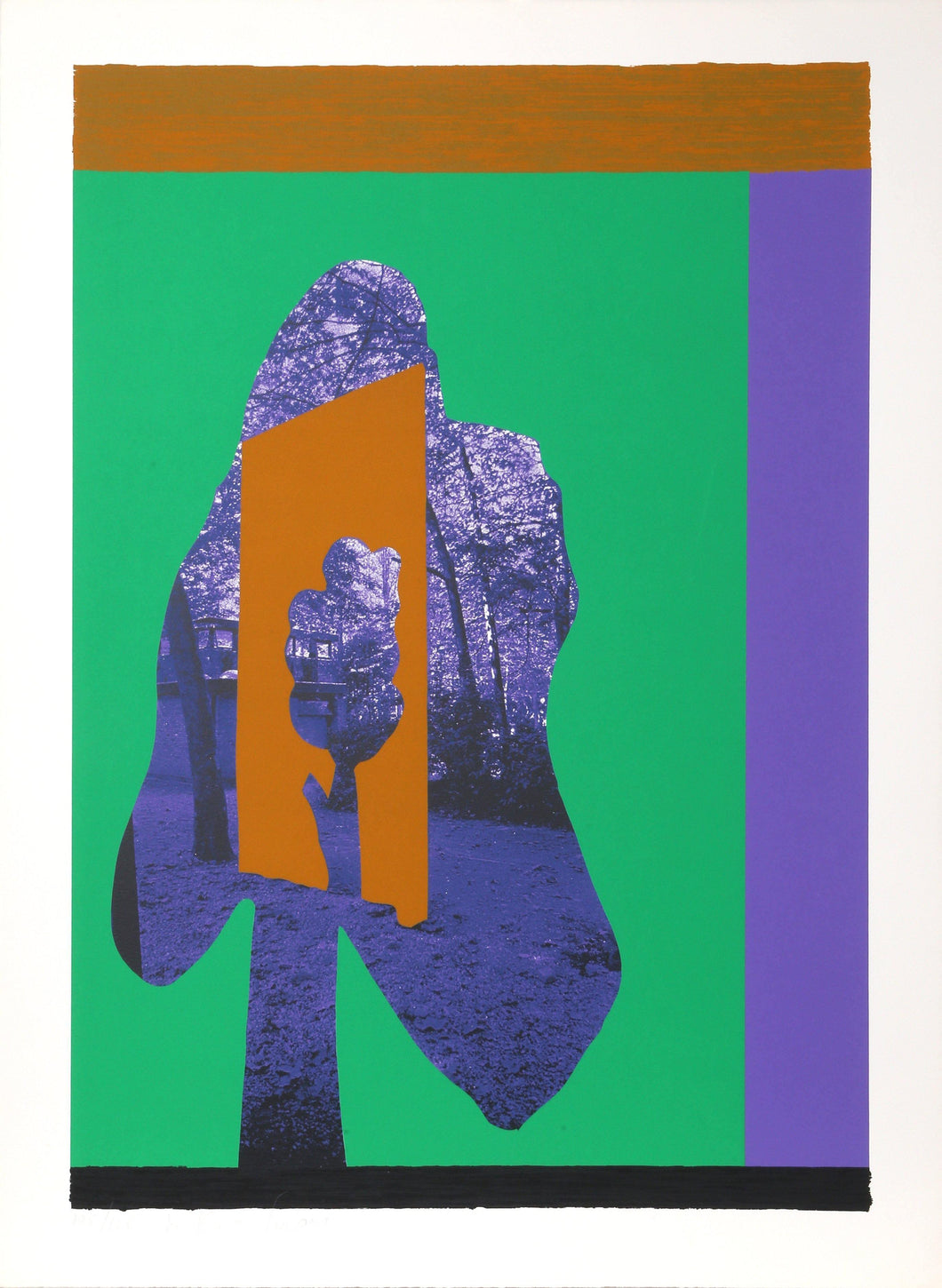Tree in Tree (Green and Purple) Screenprint | Menashe Kadishman,{{product.type}}