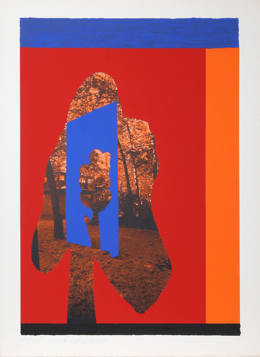Tree in Tree (Red and Orange) Screenprint | Menashe Kadishman,{{product.type}}
