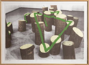 Tree Stumps with Green Screenprint | Unknown Artist,{{product.type}}