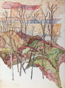 Trees in Landscape Watercolor | Carl Bergman,{{product.type}}