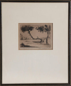 Trees in Palastine Etching | Elias M. Grossman,{{product.type}}