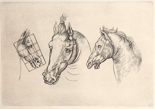 Trois Tetes de Chevaux Etching | Leonardo da Vinci,{{product.type}}