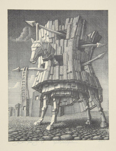 Trojan Horse Lithograph | Wojtek Kowalczyk,{{product.type}}