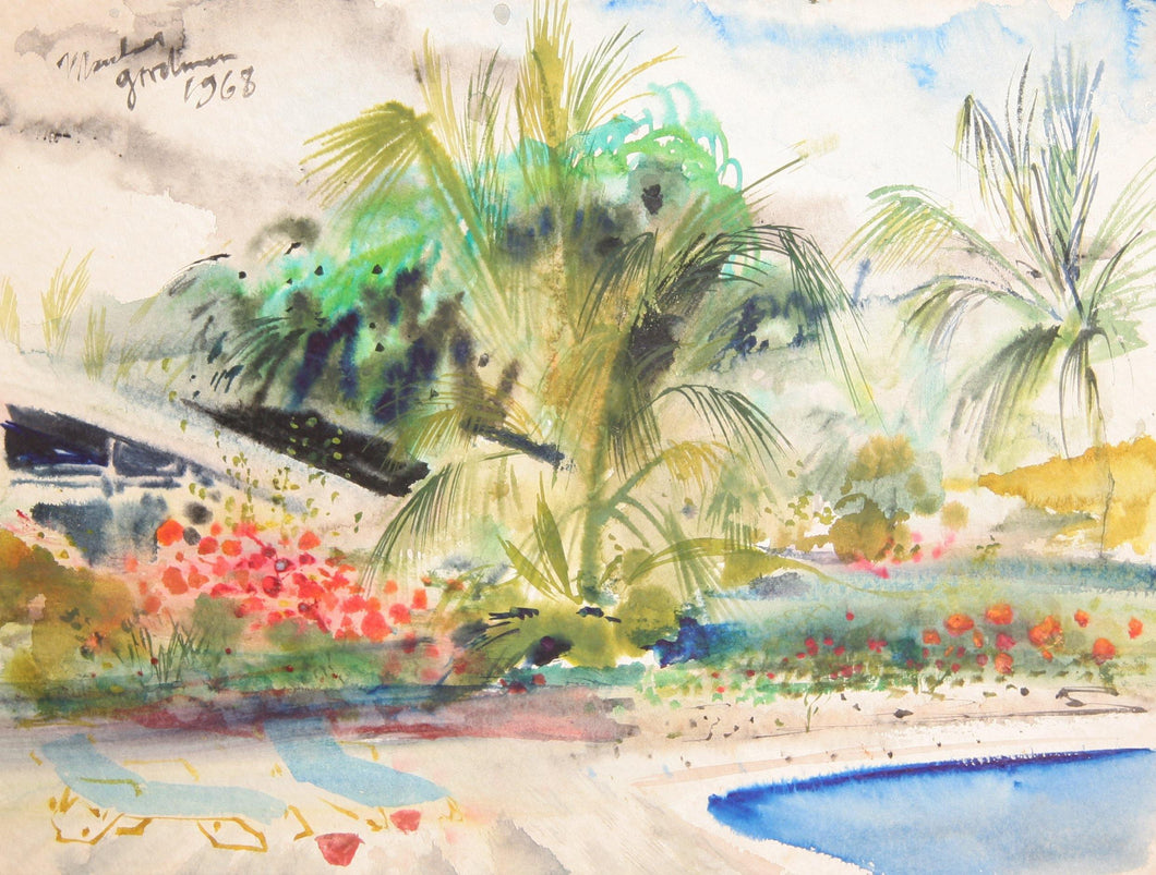 Tropical Poolside Watercolor | Marshall Goodman,{{product.type}}