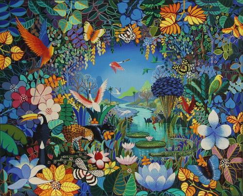 Tropical Scene Acrylic | Luis Rivera,{{product.type}}