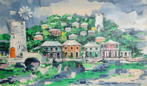 Tropical Village Watercolor | Jeremiah Goodman,{{product.type}}