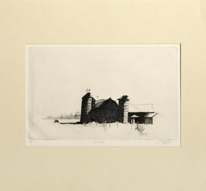 Twin Silos Etching | Sheldon 'Shelly' Fink,{{product.type}}