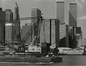 Twin Towers from the New York Harbor Black and White | Unknown Artist,{{product.type}}