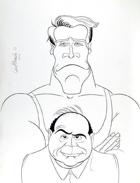 Twins - Arnold Schwarzenegger and Danny DeVito Lithograph | Ricardo Castanedo,{{product.type}}