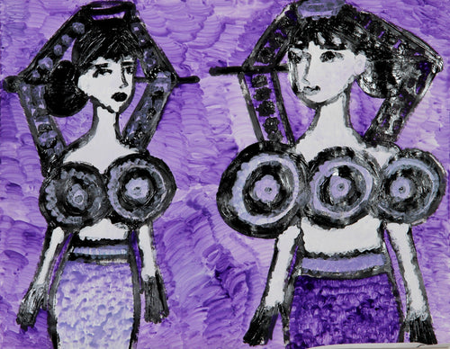 Two Beautiful Women II Acrylic | Kyu Sun Ariola,{{product.type}}