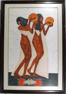 Two Egyptian Sun Goddesses Lithograph | Gina Lombardi Bratter,{{product.type}}