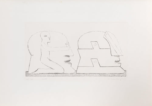 Two Faces Lithograph | Horst Antes,{{product.type}}