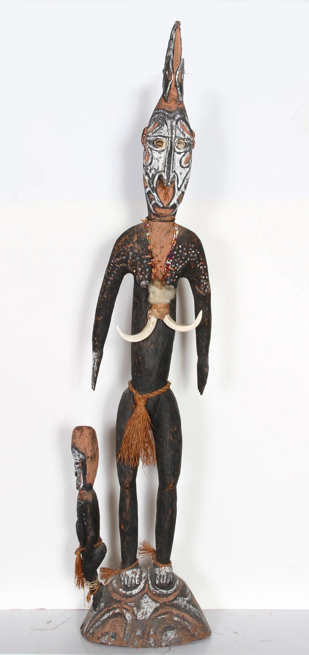Two Figures with Bone Necklace Wood | African or Oceanic Objects,{{product.type}}