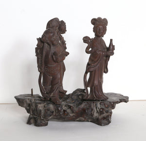 Two Figures Wood | Unknown, Chinese,{{product.type}}