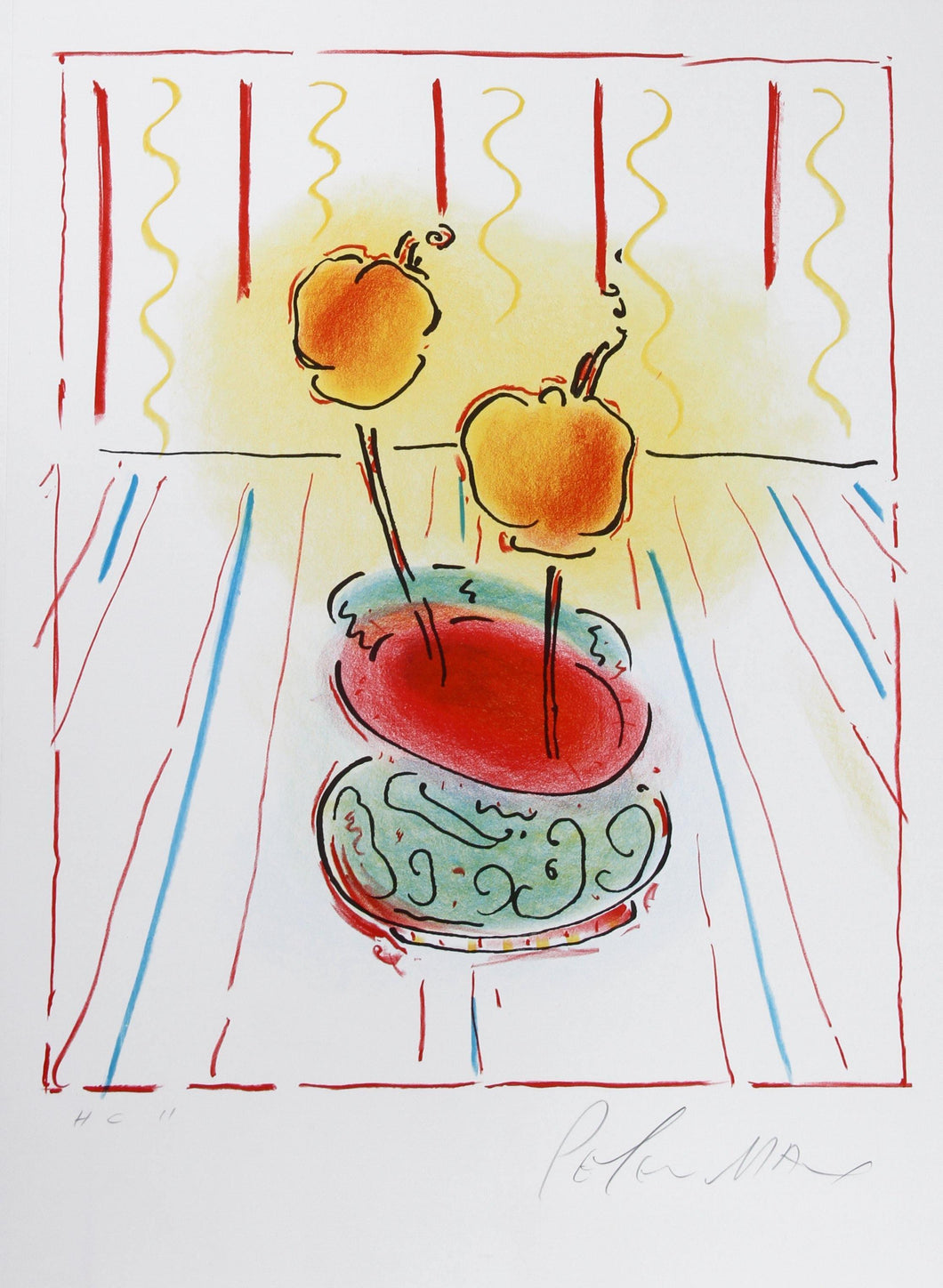 Two Flowers Lithograph | Peter Max,{{product.type}}